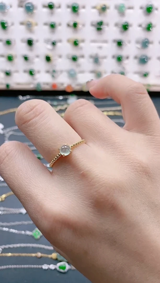 【闪购商品】翡翠戒指银S925镶嵌天然翡翠