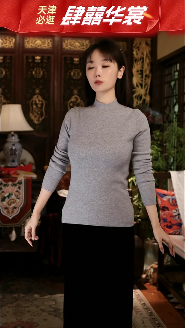 【均码】蚕丝羊毛｜灰色｜小毛衣