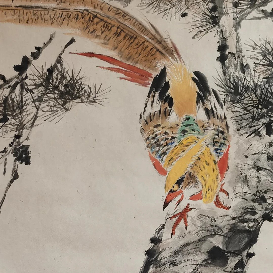 【辽拍】V250709-2-600《花鸟》（2.8平尺)纸本镜片 yy16t