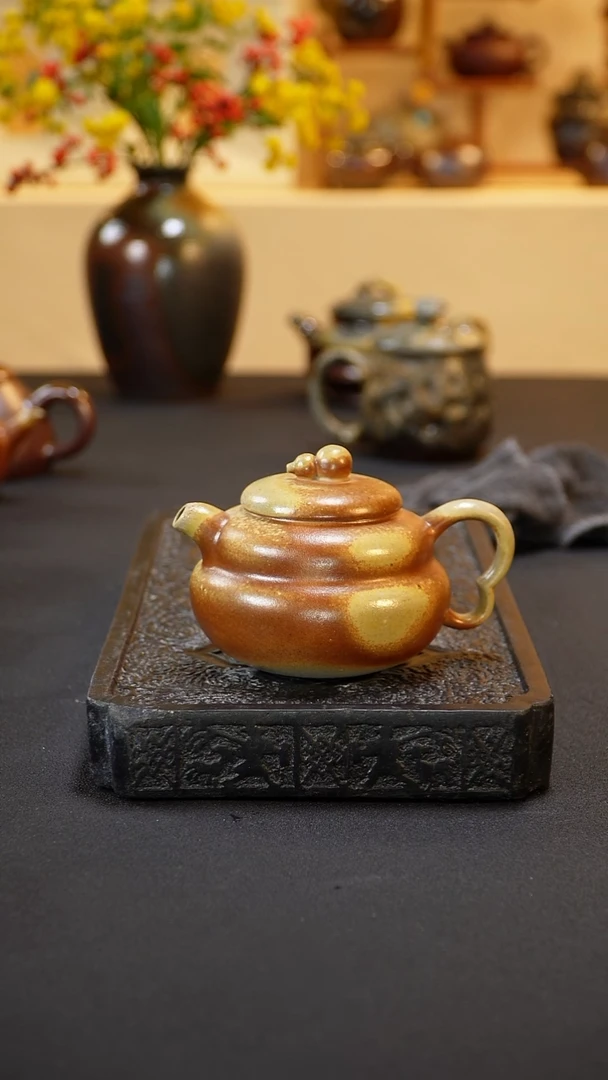 茶壶紫砂纯自然柴烧