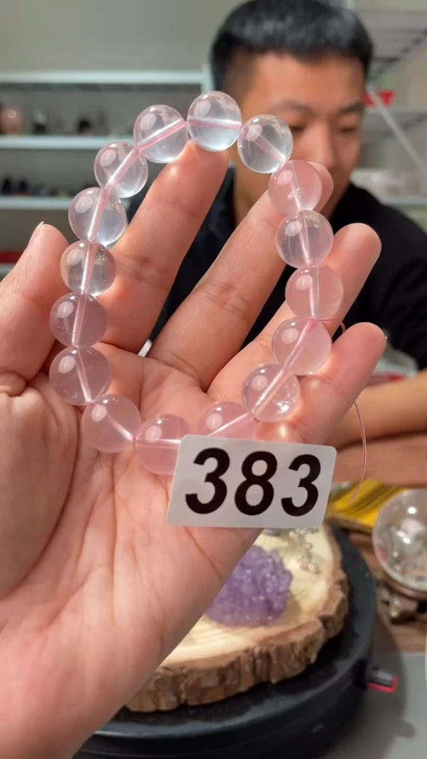 未镶嵌水晶大型摆件（非配饰）粉水晶手链383