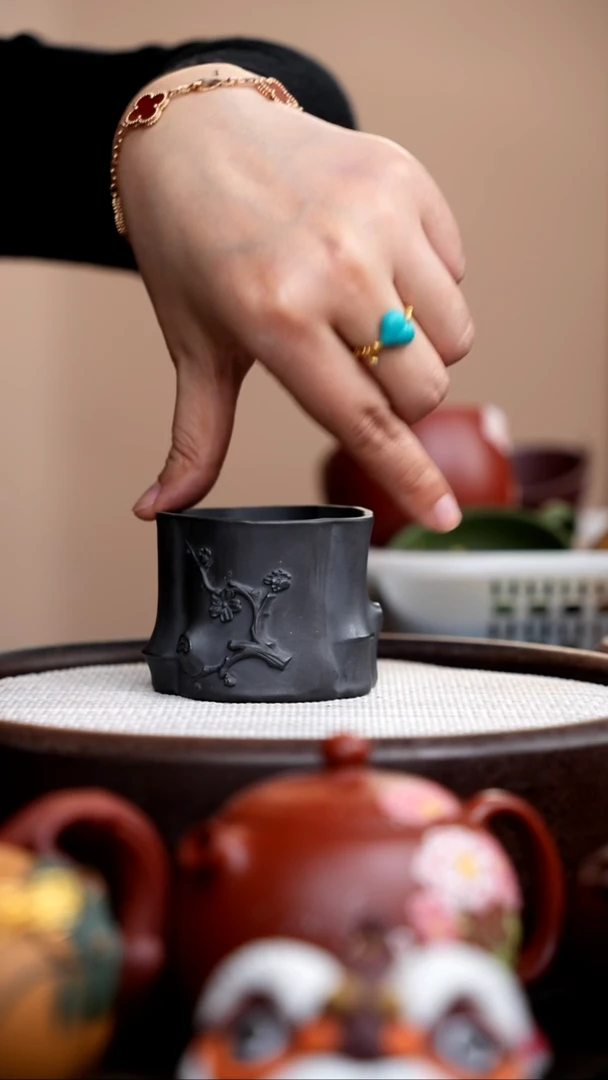 茶壶紫砂石黄梅桩杯