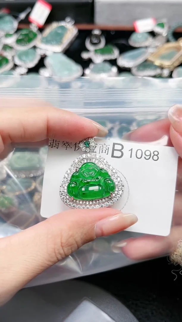 【闪购商品】翡翠颈饰未镶嵌赠皮绳1098