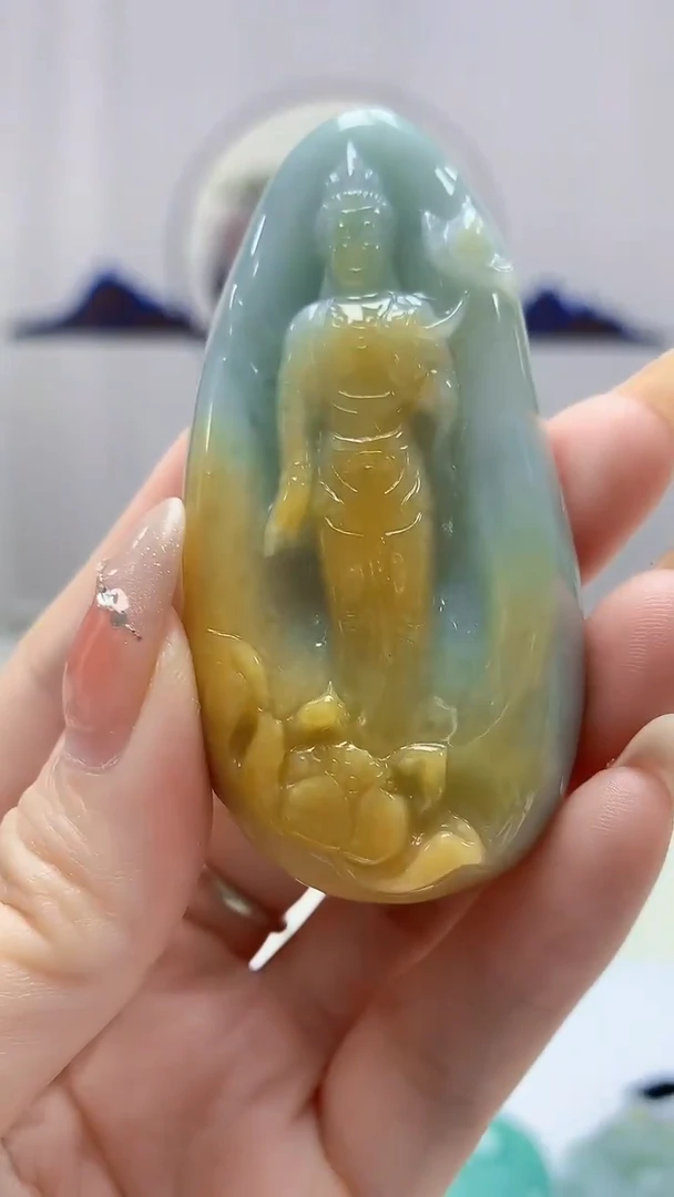 定制翡翠未镶嵌4902DD-毛货挂件10