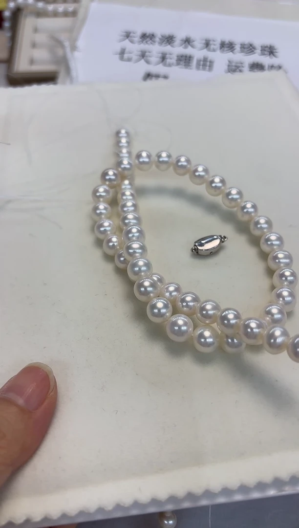 颈饰银S925镶嵌淡水珍珠泡*鱼8.5-9.5无核白珠项链