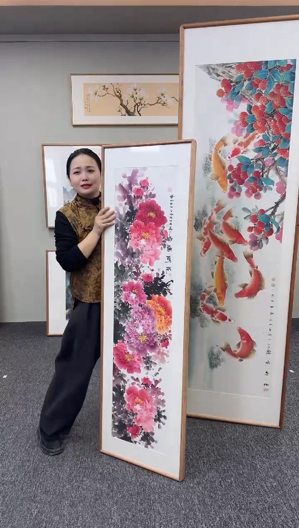 国画八*花开富贵210*60
