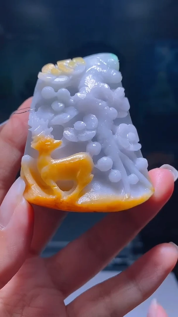 未镶嵌定制翡翠KK翡翠毛货吊坠-18