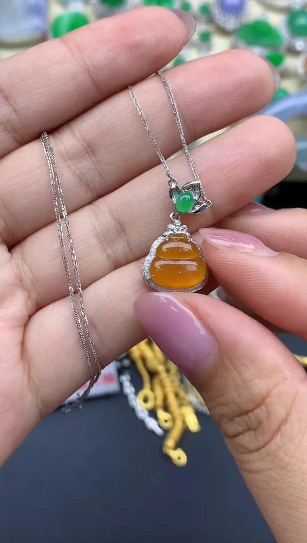 翡翠18K金镶嵌颈饰446-春日珠宝