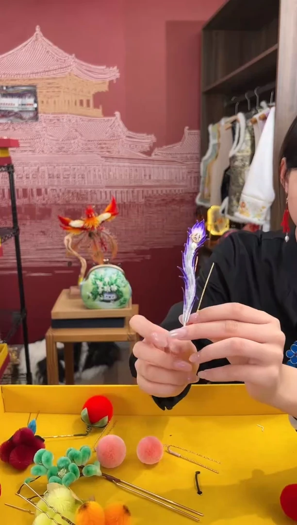 【闪购商品】刺绣非遗绒花（发饰）