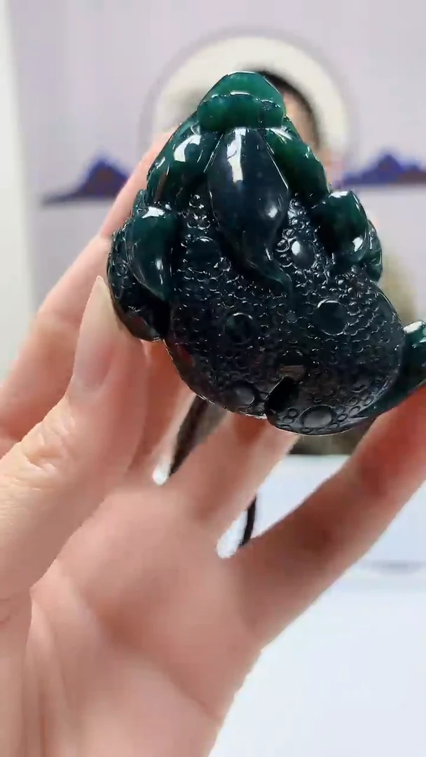 【闪购商品】定制翡翠未镶嵌4812zm-毛货挂件金蟾88