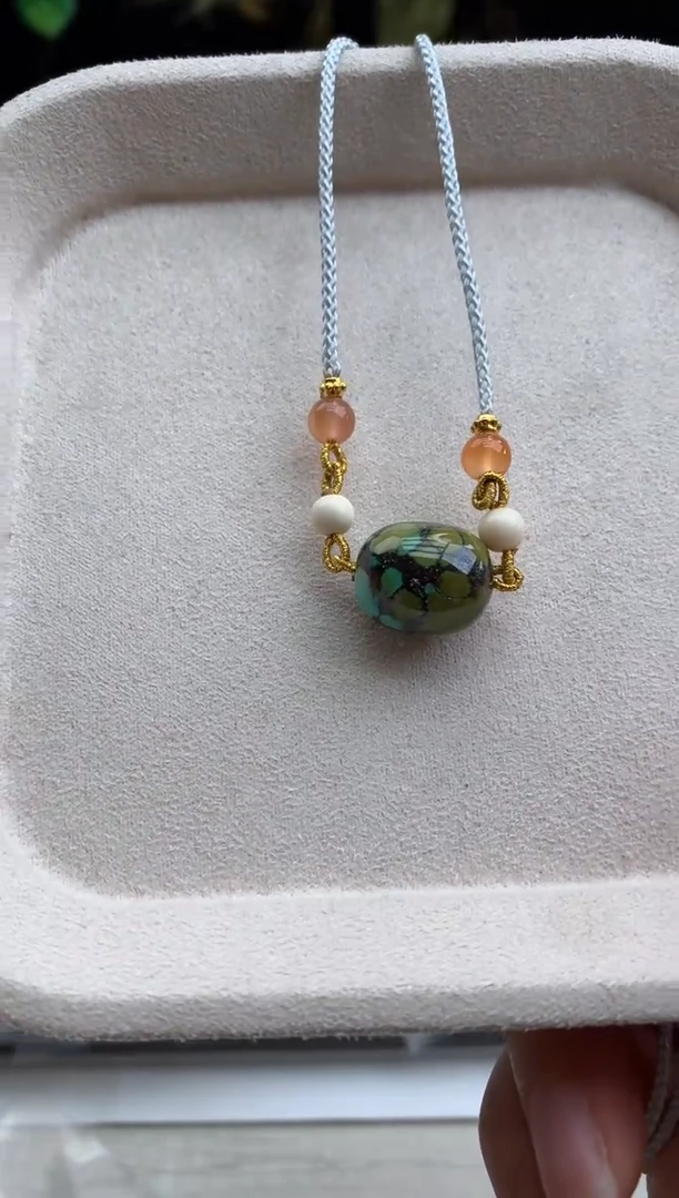 未镶嵌绿松石锁骨链茜.W97