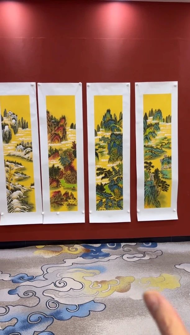 【闪购商品】书法山水四条屏  翟渊民老师国画
