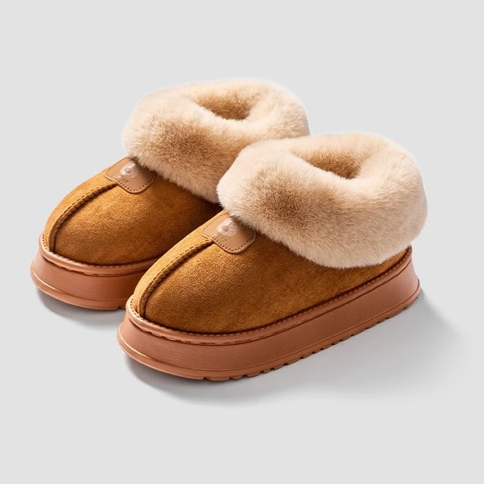毛绒保暖防滑棉拖鞋