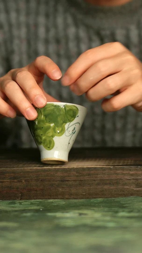 陶瓷青诗集手工手绘瓷器