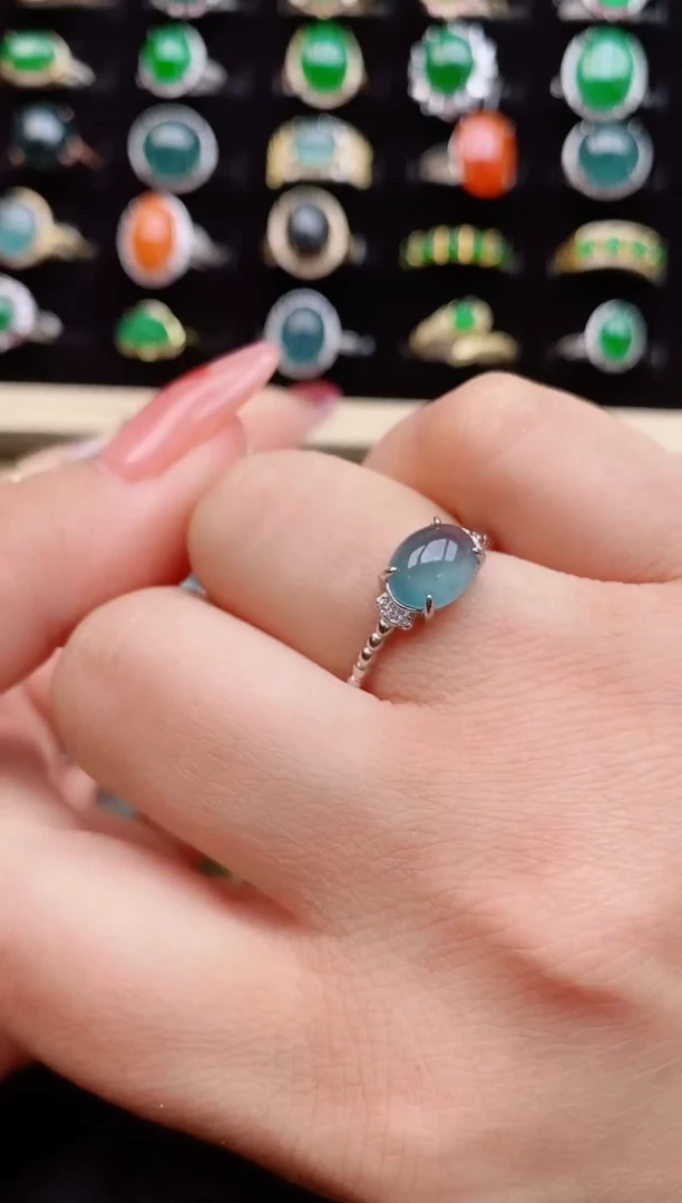 【闪购商品】翡翠戒指银S925镶嵌5805