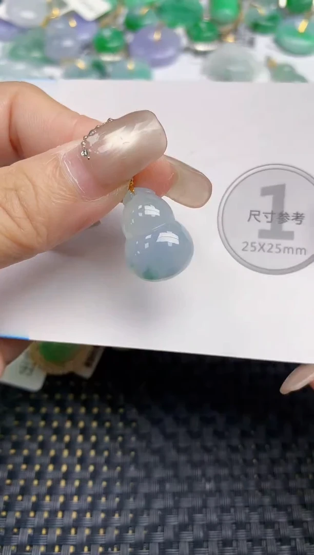 颈饰18K金镶嵌翡翠天然缅甸A货翡翠百元以上9元证书费自理