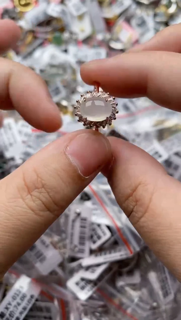 【闪购商品】翡翠戒指银S925镶嵌55555---7