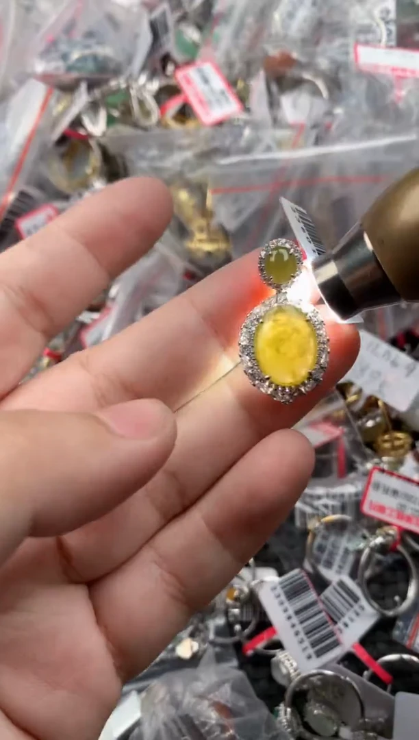 银S925镶嵌戒指翡翠8888    7