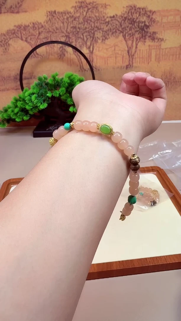 和田玉14K金镶嵌颈饰A055