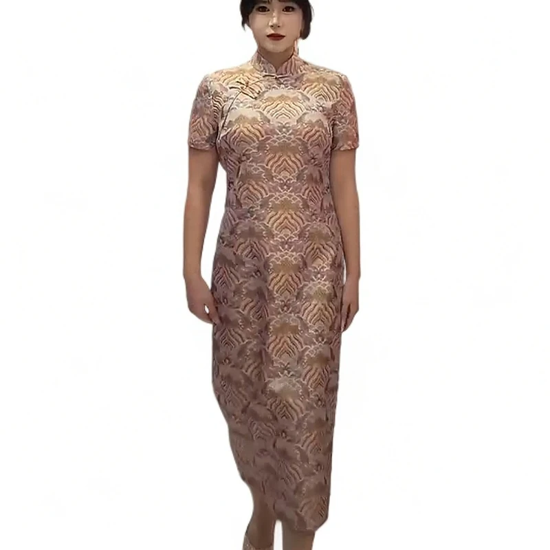 2025年新爆款单款喜妈妈旗袍礼服简单大方显高显瘦优雅时尚洋气