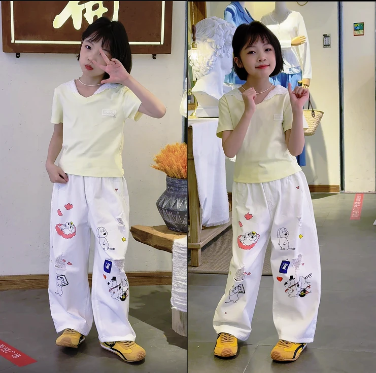 女童夏季休闲洋气少女套装女孩中大童时尚宽松外穿甜酷薄款童装潮