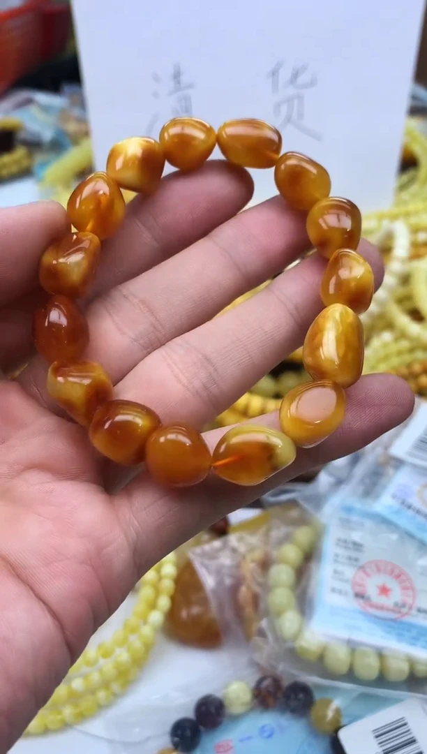 裸石蜜蜡未镶嵌手串