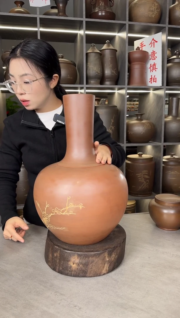 【闪购商品】罐罐本陶手作泥兴陶手工花瓶罐3斤（手工痕迹