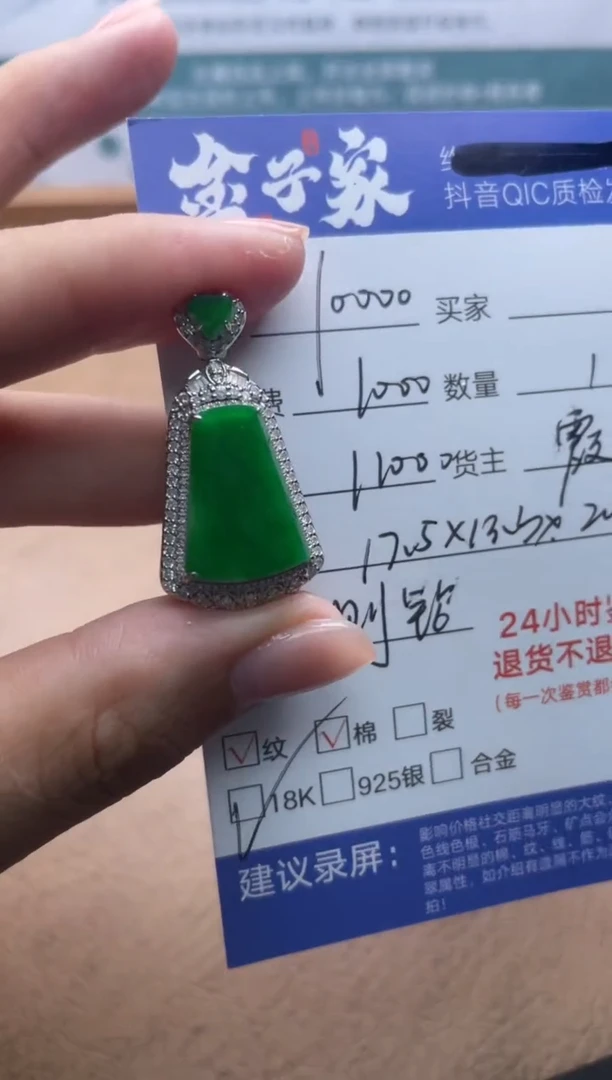 翡翠18K金镶嵌颈饰518433003