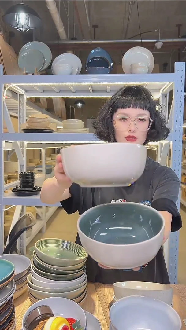 瓷251外贸尾货釉下彩陶瓷餐具默认微瑕