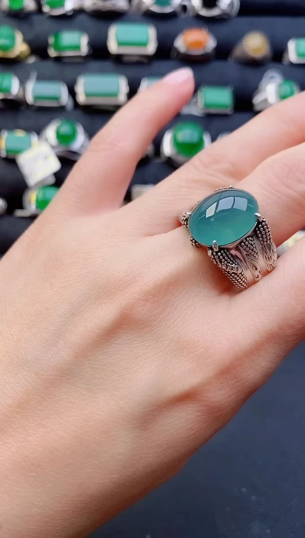 【闪购商品】翡翠戒指银S925镶嵌11111