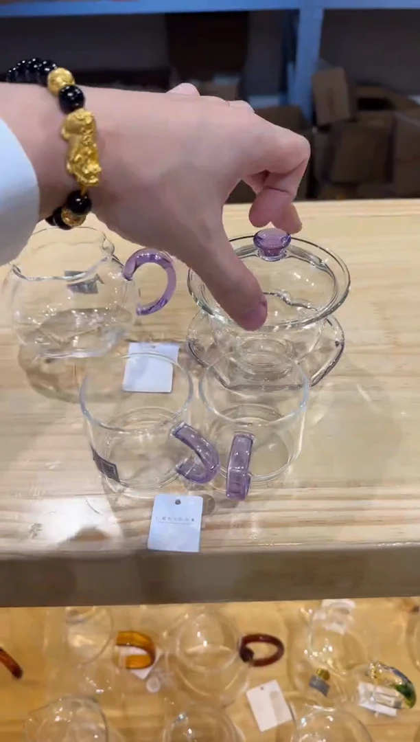 禾器-禅语盖碗-浅紫色+纳福浅紫+++