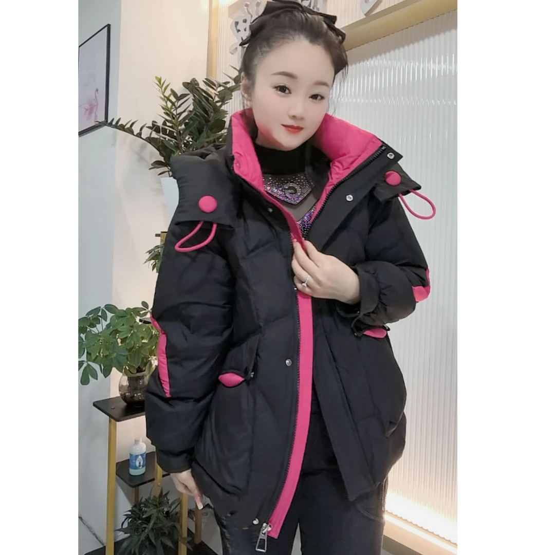 【婉婷潮牌】25B21羽绒服连帽保暖冬季女装时尚休闲百搭64长