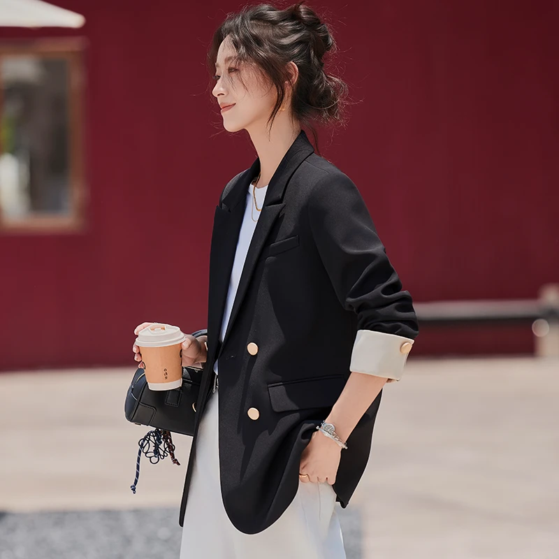 米白色西装外套女2025新款秋冬高级感气质时尚休闲百搭西服小外套
