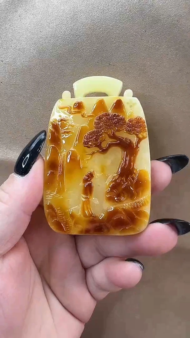 琥珀颈饰未镶嵌吊坠