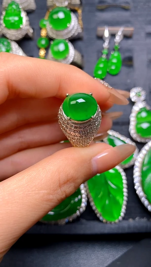 【闪购商品】翡翠戒指未镶嵌蛋面女戒