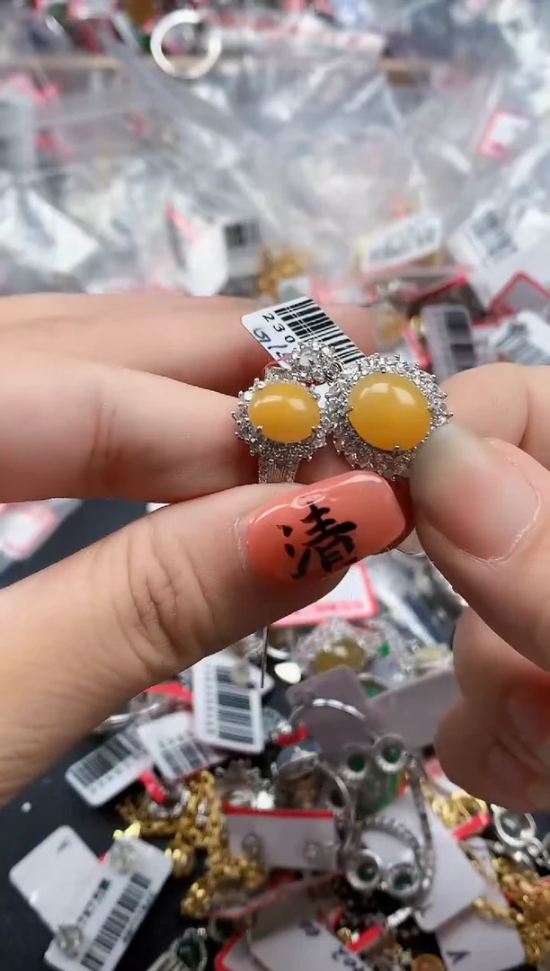 银S925镶嵌戒指翡翠天然A货缅甸翡翠