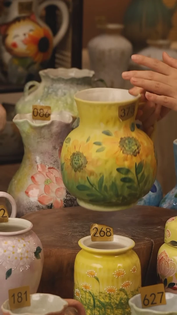 陶瓷373景德镇设计师手作花器摆件侘寂风