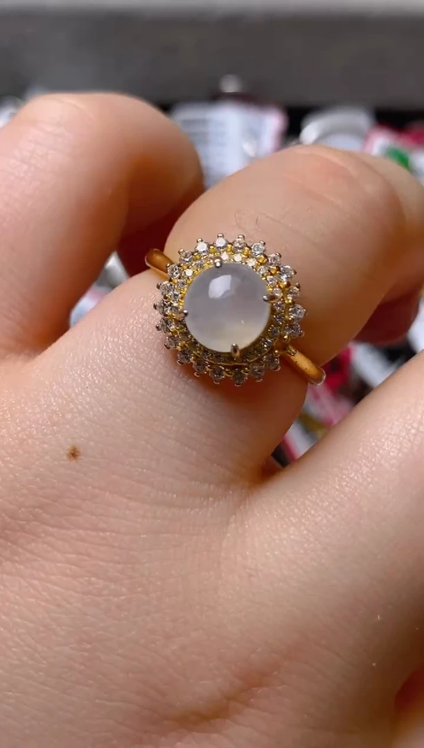 银S925镶嵌戒指翡翠百内无证书