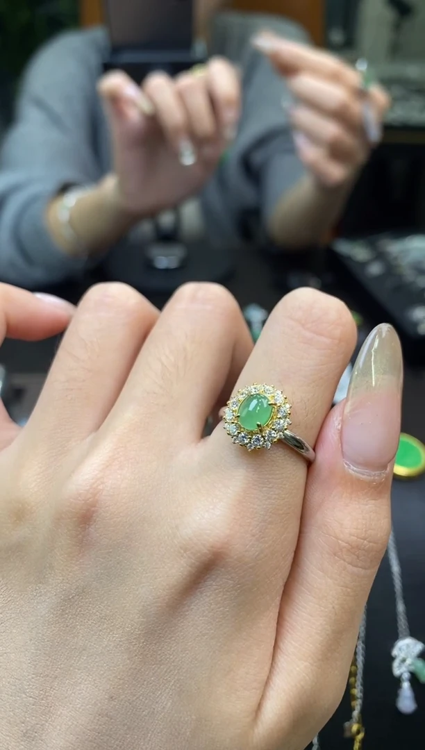 颈饰银S925镶嵌翡翠净货16020