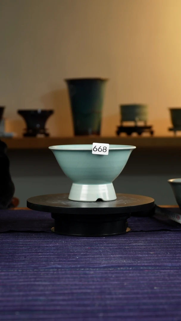 668汝釉高足斗笠10/7/16.5/14
