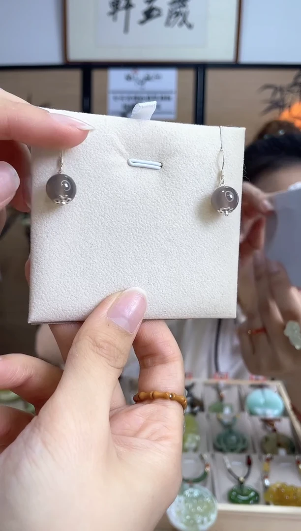 【闪购商品】玛瑙/玉髓耳坠银S925镶嵌多样性发货其中发一