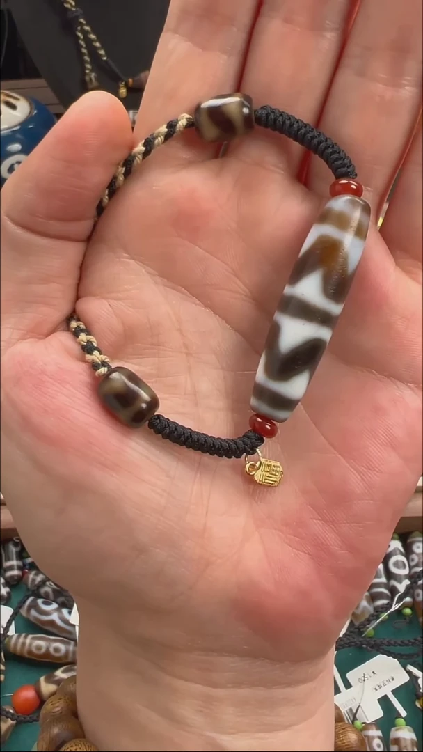 玛瑙/玉髓颈饰未镶嵌小卢全手工玛瑙天珠