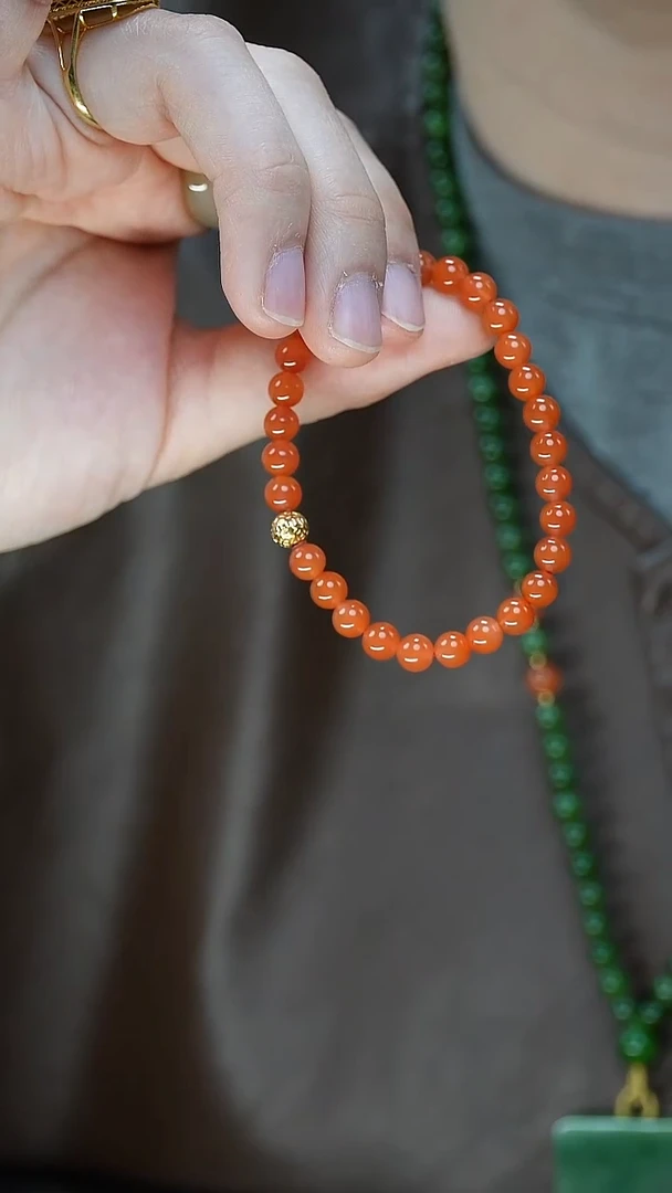 18K金镶嵌手链南红玛瑙1