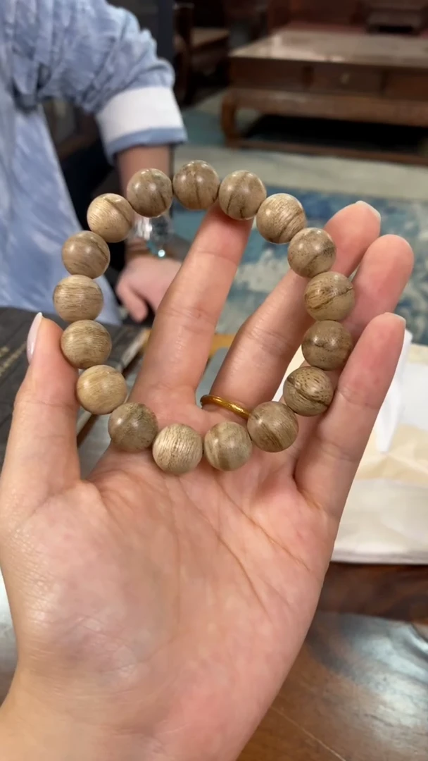 【闪购商品】沉香手串天然沉香 金三角1.3圆珠单圈 t91