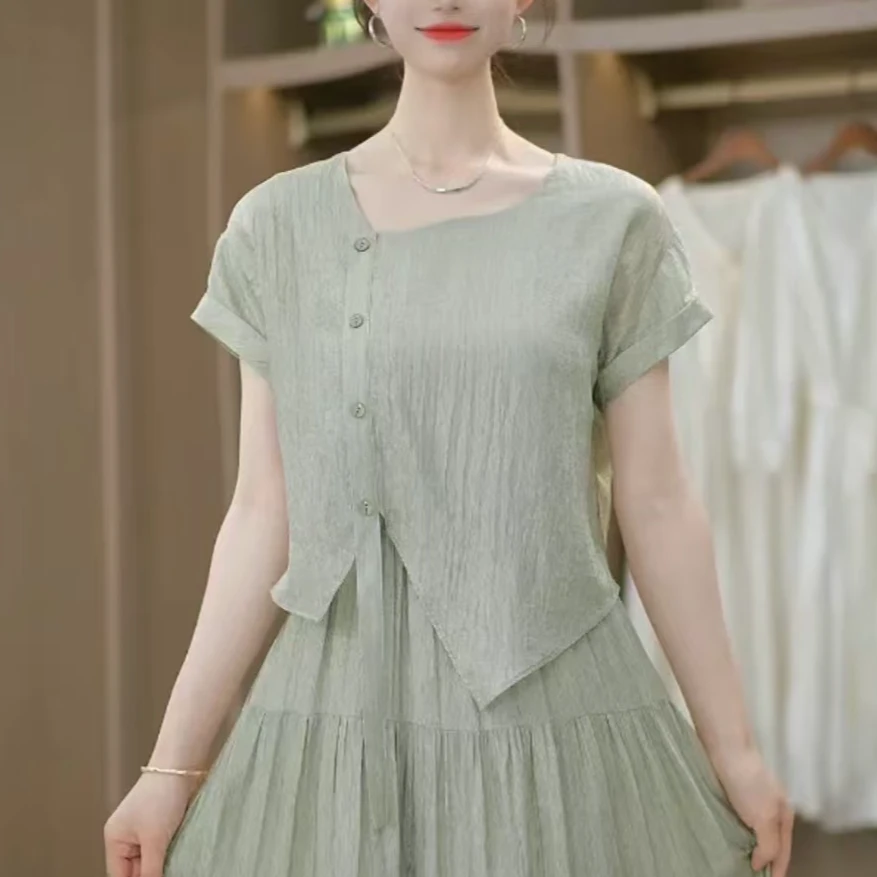 新款法式温柔优雅气质显瘦精致减龄洋气休闲夏季连衣裙