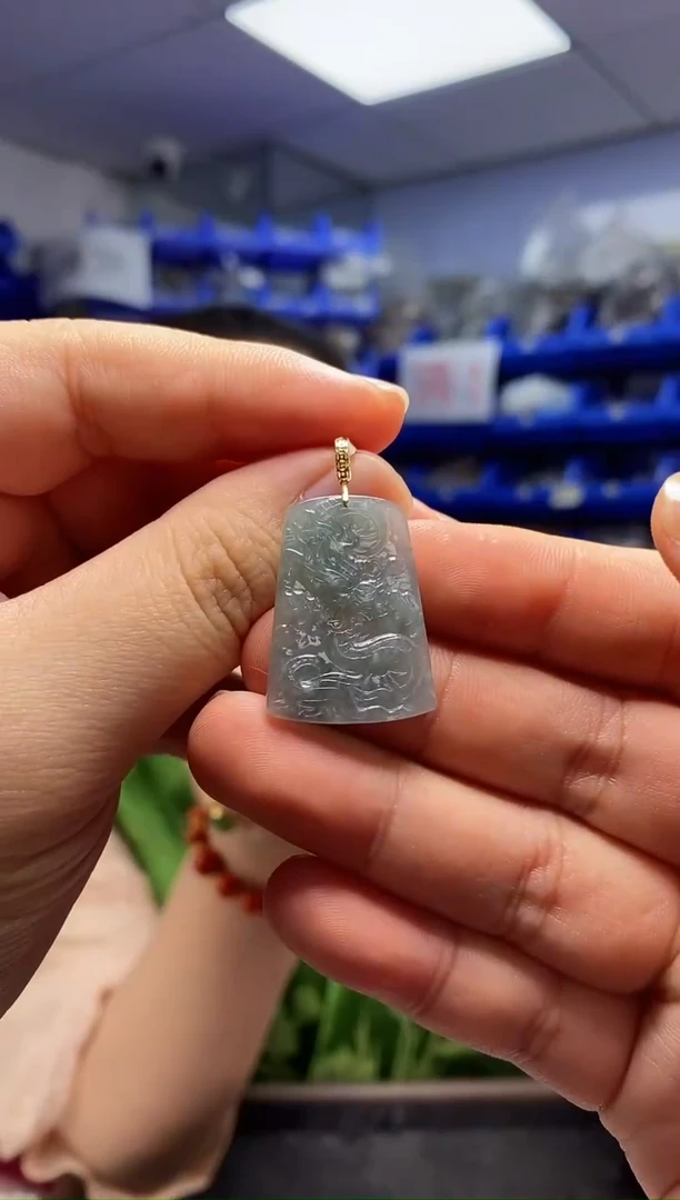 吊坠(不含链)18K金镶嵌翡翠G01579