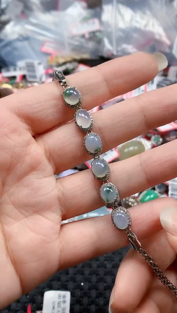 银S925镶嵌戒指翡翠天然A货缅甸翡翠