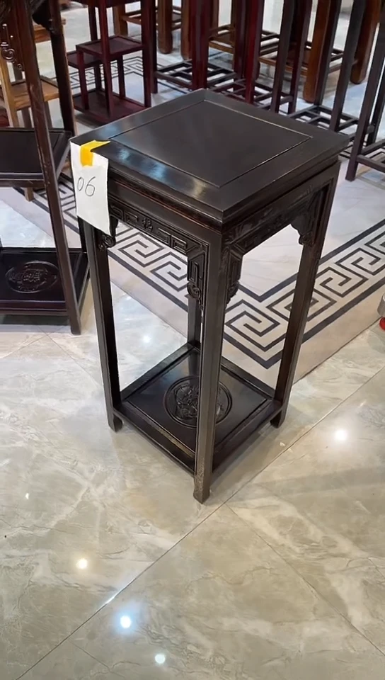 【闪购商品】花梨木类成套家具黑檀色福字花架35*35*80
