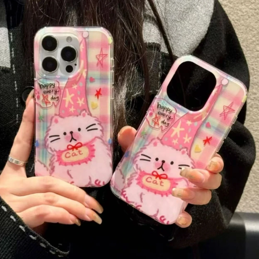 高帽子猫咪适用苹果13手机壳软iphone16pro/15小米vivo华为oppo套