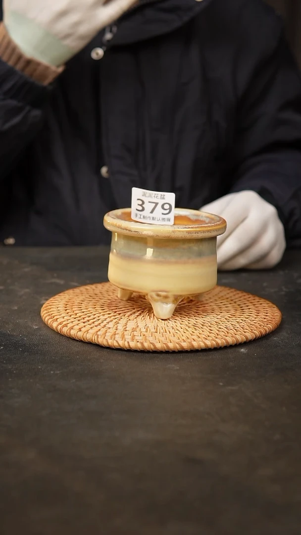 【闪购商品】瓷片379泥泥手工花盆